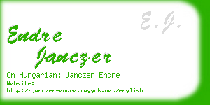 endre janczer business card